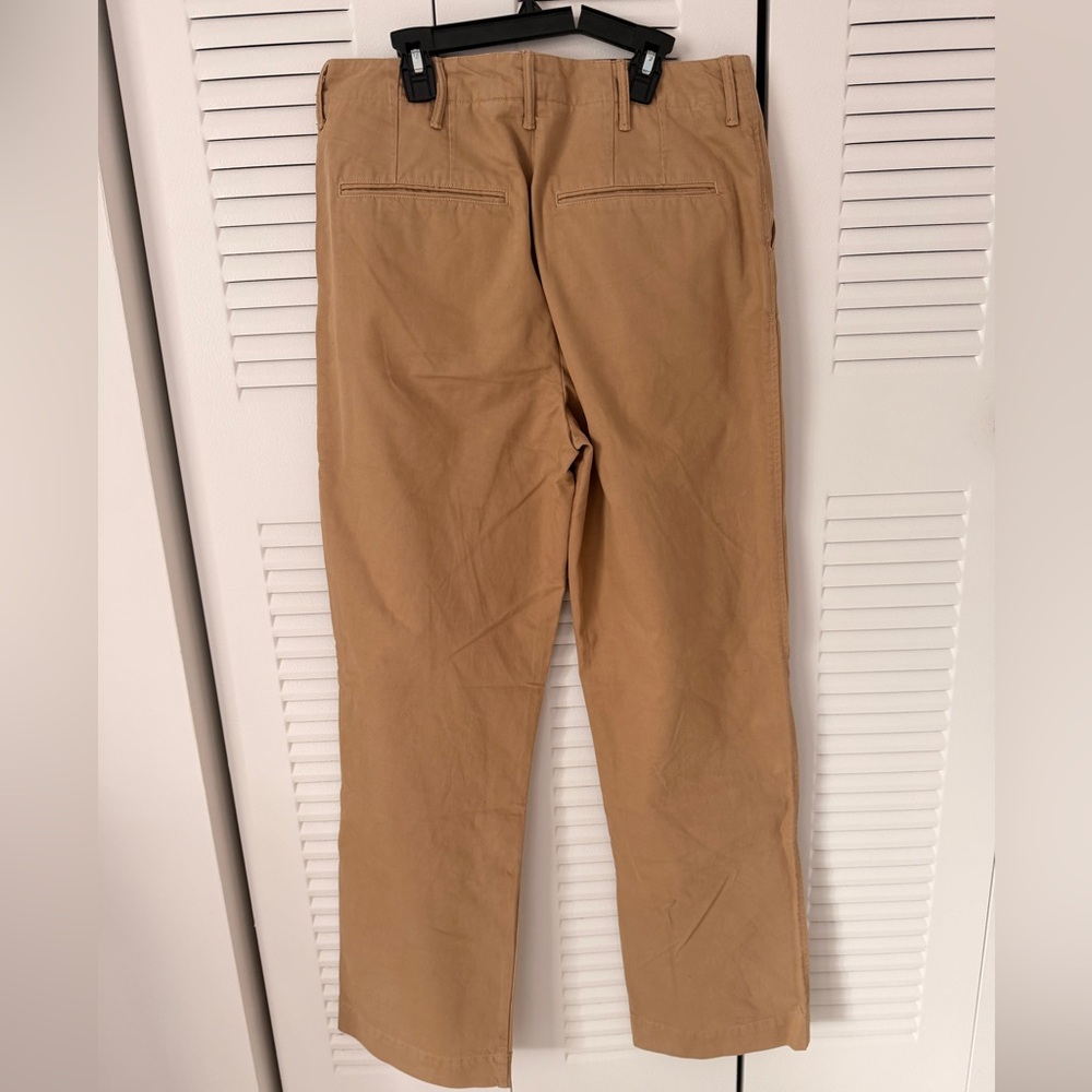RE/DONE 90s High-Rise Loose Trousers Button Fly Twill Chino Washed Khaki - Picture 4 of 8
